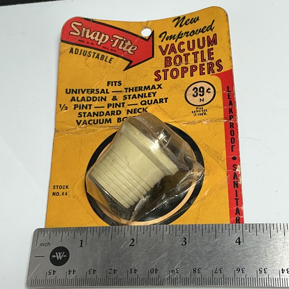 Vtg Aluminum Snap-tite Adjustable Vacuum Bottle Stopper Sealed NOS - Picture 6 of 6